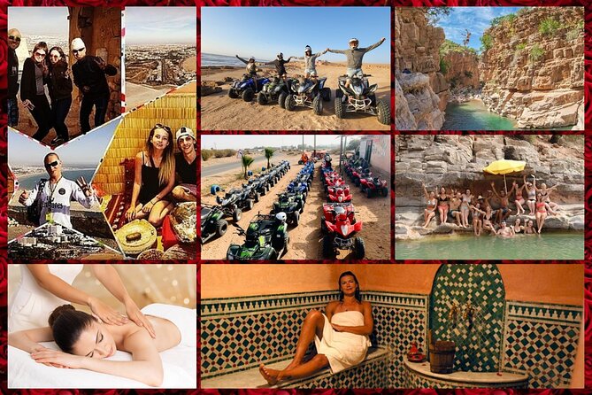 4 Excursions In 1 Pack = City tour + Quads + Hammam-massage + Paradise Valley - Paradise Valley, Banana Village, and the argan country