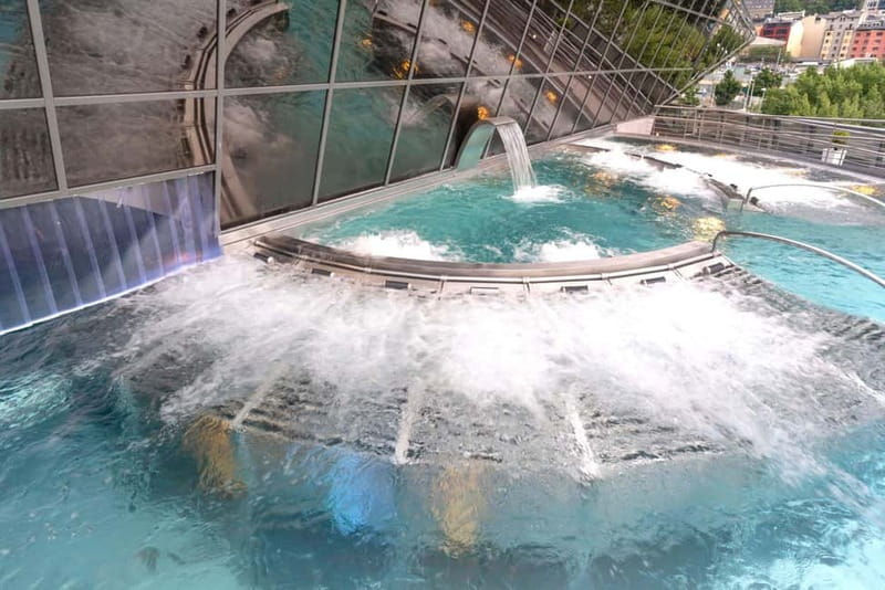 Andorra: Caldea Spa Entrance Ticket - Outdoor lagoons, jacuzzis, and the waterfall