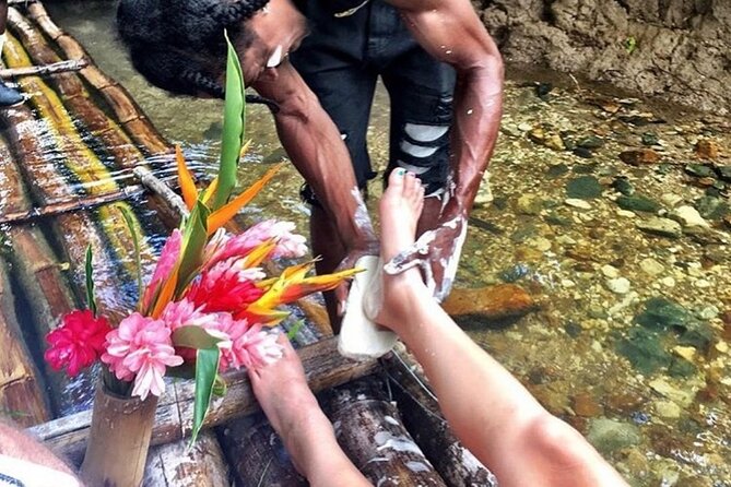 Bamboo Rafting, Limestone Foot Massage, Parasailing Private Tour - From river calm to Seven Mile Beach