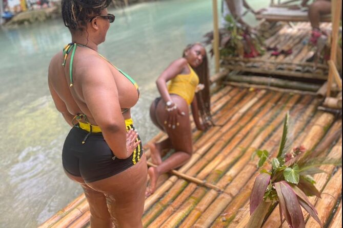 Bamboo River Rafting & Foot Massage In Montego Bay - A 30-foot raft and a quiet stretch of river