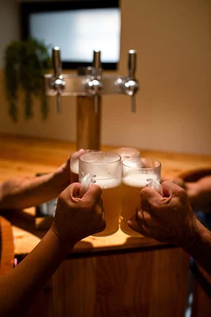 BEER SPA Niedermorschwihr - Settling into the 36°C beer bath