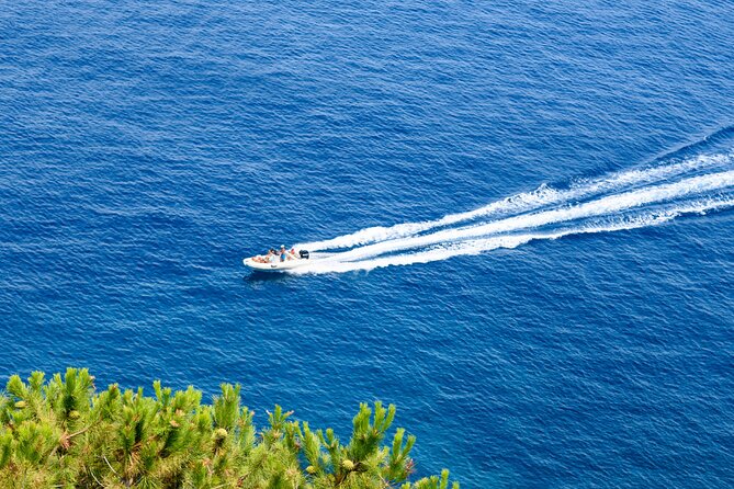 Favignana inflatable boat tour, wine tasting, snorkeling and relaxation - Cala Azzurra and the small beach beyond it