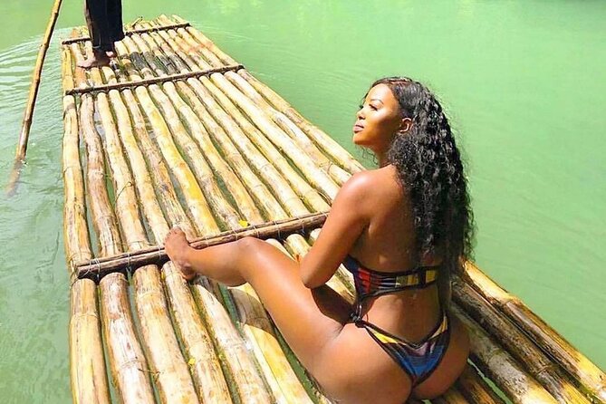 Great River Bamboo Rafting and Limestone Full Body Massage Tour From Montego Bay - Boarding the 30-foot bamboo raft