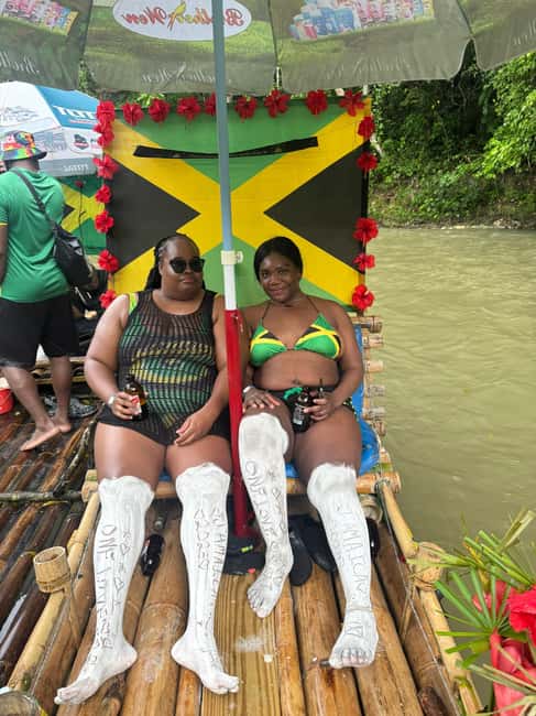 Jamaica Bamboo Rafting Experience with Limestone Massage - The limestone foot massage on the raft
