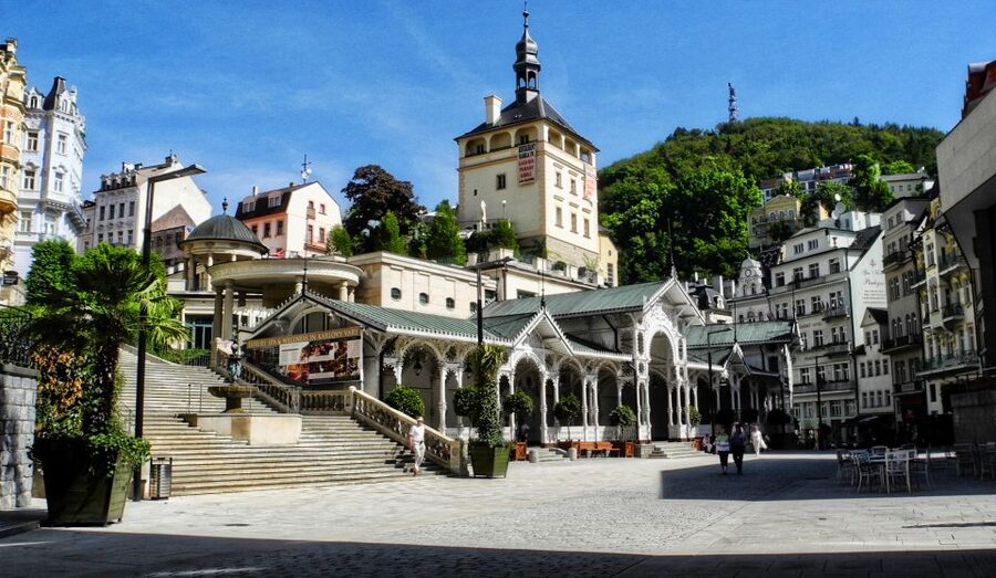 Karlovy Vary - the world famous spa - Walking the colonnades and tasting the springs
