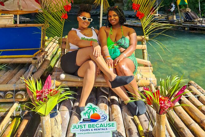 Montego Bay: Bamboo Rafting with Limestone Massage & Shopping - Sitting low on a handmade bamboo raft