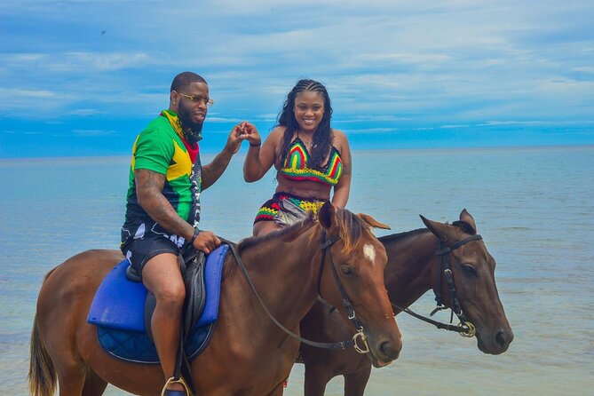 OCEAN HORSE-BACK RIDING & BAMBOO RAFTING + Limestone MASSAGE - Pickup from Montego Bay and the trip toward Ochi Rios