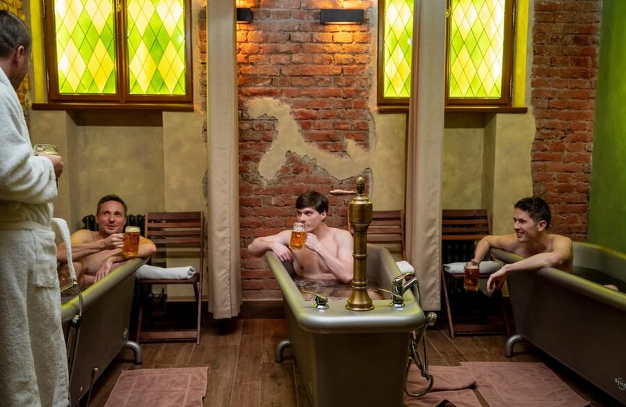 Prague: The Largest Beer SPA with Unlimited Beer Consumption - The salt cave and its unusual fountain