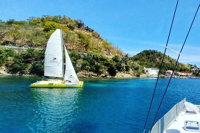 Two Hours of Sailing and Relaxation in the Bay of Saintes - Stretching out on the trampoline